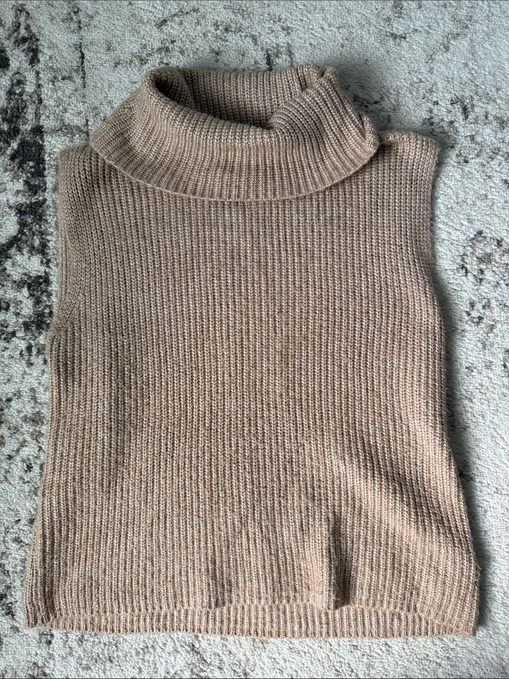 Rachel Zoe Sleeveless Turtleneck Knit Vest in Taupe